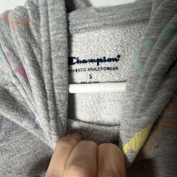 Lot Of 2- Champion Girls Black & Gray Pullover Logo Hoodies Sweater Size Small - Picture 8 of 9